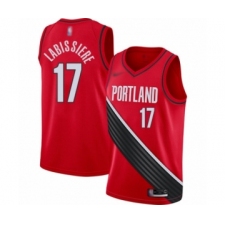 Men's Portland Trail Blazers #17 Skal Labissiere Authentic Red Finished Basketball Jersey - Statement Edition