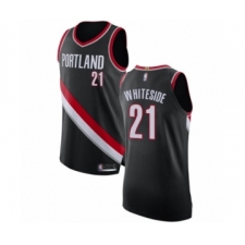 Men's Portland Trail Blazers #21 Hassan Whiteside Authentic Black Basketball Jersey - Icon Edition