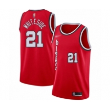 Men's Portland Trail Blazers #21 Hassan Whiteside Authentic Red Hardwood Classics Basketball Jersey