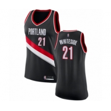 Women's Portland Trail Blazers #21 Hassan Whiteside Swingman Black Basketball Jersey - Icon Edition
