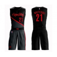 Women's Portland Trail Blazers #21 Hassan Whiteside Swingman Black Basketball Suit Jersey - City Edition