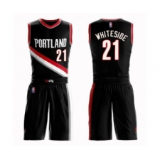 Women's Portland Trail Blazers #21 Hassan Whiteside Swingman Black Basketball Suit Jersey - Icon Edition