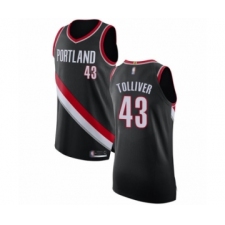 Men's Portland Trail Blazers #43 Anthony Tolliver Authentic Black Basketball Jersey - Icon Edition