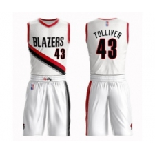 Men's Portland Trail Blazers #43 Anthony Tolliver Swingman White Basketball Suit Jersey - Association Edition