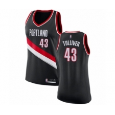 Women's Portland Trail Blazers #43 Anthony Tolliver Swingman Black Basketball Jersey - Icon Edition