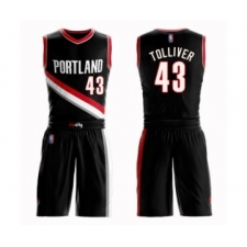 Youth Portland Trail Blazers #43 Anthony Tolliver Swingman Black Basketball Suit Jersey - Icon Edition