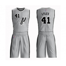 Men's San Antonio Spurs #41 Trey Lyles Authentic Silver Basketball Suit Jersey Statement Edition