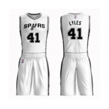 Men's San Antonio Spurs #41 Trey Lyles Authentic White Basketball Suit Jersey - Association Edition