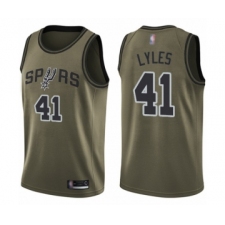 Youth San Antonio Spurs #41 Trey Lyles Swingman Green Salute to Service Basketball Jersey