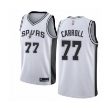 Men's San Antonio Spurs #77 DeMarre Carroll Authentic White Basketball Jersey - Association Edition