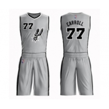 Men's San Antonio Spurs #77 DeMarre Carroll Swingman Silver Basketball Suit Jersey Statement Edition