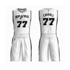 Men's San Antonio Spurs #77 DeMarre Carroll Swingman White Basketball Suit Jersey - Association Edition