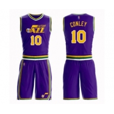Men's Utah Jazz #10 Mike Conley Swingman Purple Basketball Suit Jersey