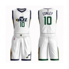 Men's Utah Jazz #10 Mike Conley Swingman White Basketball Suit Jersey - Association Edition