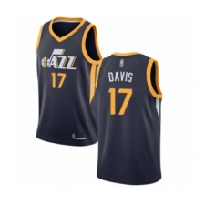 Women's Utah Jazz #17 Ed Davis Swingman Navy Blue Basketball Jersey - Icon Edition