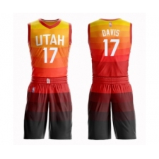 Youth Utah Jazz #17 Ed Davis Swingman Orange Basketball Suit Jersey - City Edition
