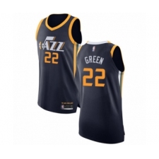Men's Utah Jazz #22 Jeff Green Authentic Navy Blue Basketball Jersey - Icon Edition