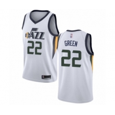 Men's Utah Jazz #22 Jeff Green Authentic White Basketball Jersey - Association Edition