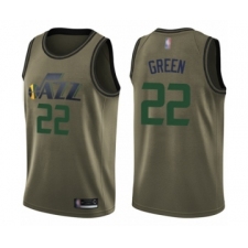 Youth Utah Jazz #22 Jeff Green Swingman Green Salute to Service Basketball Jersey
