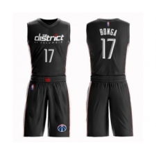 Men's Washington Wizards #17 Isaac Bonga Authentic Black Basketball Suit Jersey - City Edition