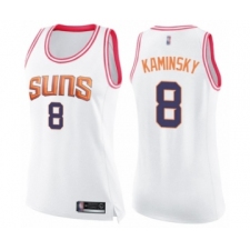 Women's Phoenix Suns #8 Frank Kaminsky Swingman White Pink Fashion Basketball Jersey