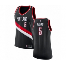 Women's Portland Trail Blazers #5 Rodney Hood Swingman Black Basketball Jersey - Icon Edition