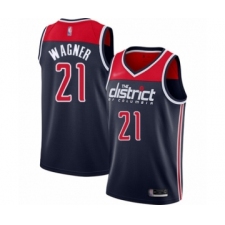 Men's Washington Wizards #21 Moritz Wagner Authentic Navy Blue Finished Basketball Jersey - Statement Edition