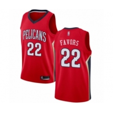 Men's New Orleans Pelicans #22 Derrick Favors Authentic Red Basketball Jersey Statement Edition