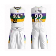 Men's New Orleans Pelicans #22 Derrick Favors Swingman White Basketball Suit Jersey - City Edition