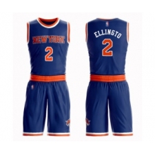 Men's New York Knicks #2 Wayne Ellington Swingman Royal Blue Basketball Suit Jersey - Icon Edition
