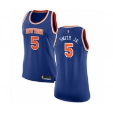 Women's New York Knicks #5 Dennis Smith Jr. Swingman Royal Blue Basketball Jersey - Icon Edition