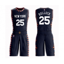 Men's New York Knicks #25 Reggie Bullock Swingman Navy Blue Basketball Suit Jersey - City Edition