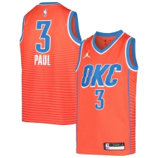 Youth Oklahoma City Thunder #3 Chris Paul Jordan Brand Orange 2020-21 Swingman Jersey