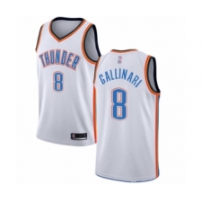 Women's Oklahoma City Thunder #8 Danilo Gallinari Swingman White Basketball Jersey - Association Edition