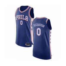 Men's Philadelphia 76ers #0 Josh Richardson Authentic Blue Basketball Jersey - Icon Edition