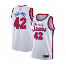 Men's Philadelphia 76ers #42 Al Horford Authentic White Hardwood Classics Basketball Jersey