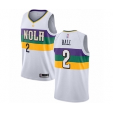 Youth New Orleans Pelicans #2 Lonzo Ball Swingman White Basketball Jersey - City Edition