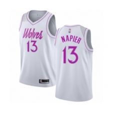 Men's Minnesota Timberwolves #13 Shabazz Napier White Swingman Jersey - Earned Edition