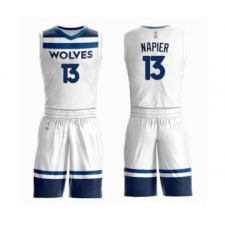 Youth Minnesota Timberwolves #13 Shabazz Napier Swingman White Basketball Suit Jersey - Association Edition