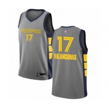 Men's Memphis Grizzlies #17 Jonas Valanciunas Authentic Gray Basketball Jersey - City Edition