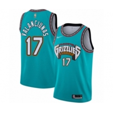 Men's Memphis Grizzlies #17 Jonas Valanciunas Authentic Green Hardwood Classic Basketball Jersey