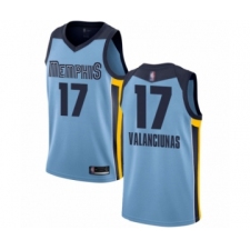 Men's Memphis Grizzlies #17 Jonas Valanciunas Authentic Light Blue Basketball Jersey Statement Edition