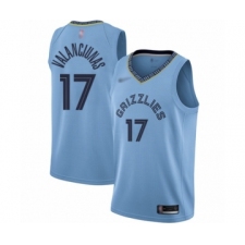 Women's Memphis Grizzlies #17 Jonas Valanciunas Swingman Blue Finished Basketball Jersey Statement Edition