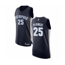 Men's Memphis Grizzlies #25 Miles Plumlee Authentic Navy Blue Basketball Jersey - Icon Edition