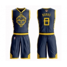 Men's Golden State Warriors #8 Alec Burks Swingman Navy Blue Basketball Suit Jersey - City Edition