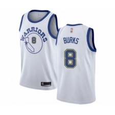 Youth Golden State Warriors #8 Alec Burks Authentic White Hardwood Classics Basketball Jersey