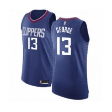 Men's Los Angeles Clippers #13 Paul George Authentic Blue Basketball Jersey - Icon Edition
