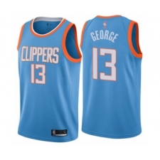 Youth Los Angeles Clippers #13 Paul George Swingman Blue Basketball Jersey - City Edition