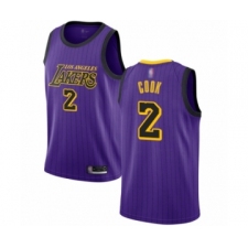 Youth Los Angeles Lakers #2 Quinn Cook Swingman Purple Basketball Jersey - City Edition