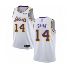 Men's Los Angeles Lakers #14 Danny Green Authentic White Basketball Jersey - Association Edition